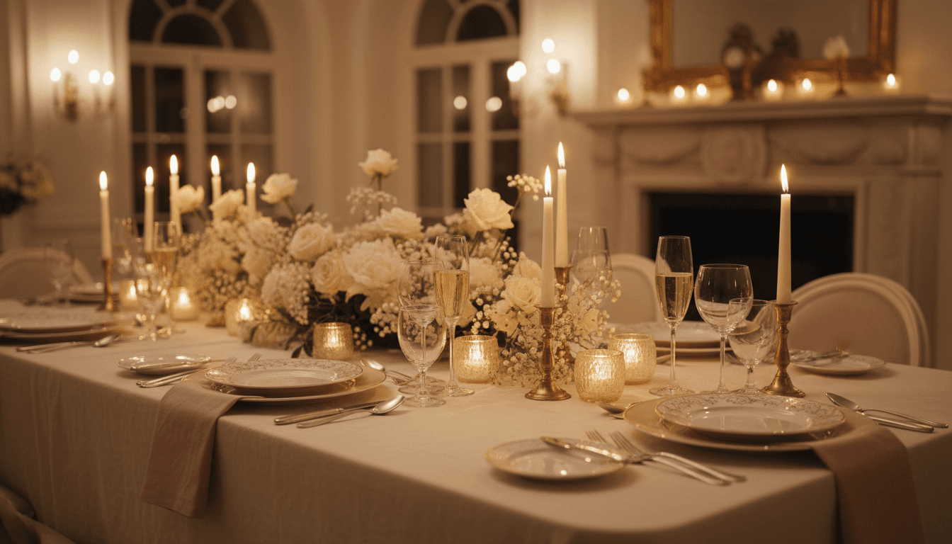 Elegant plated dinner served at a beautifully set table in a Toronto venue