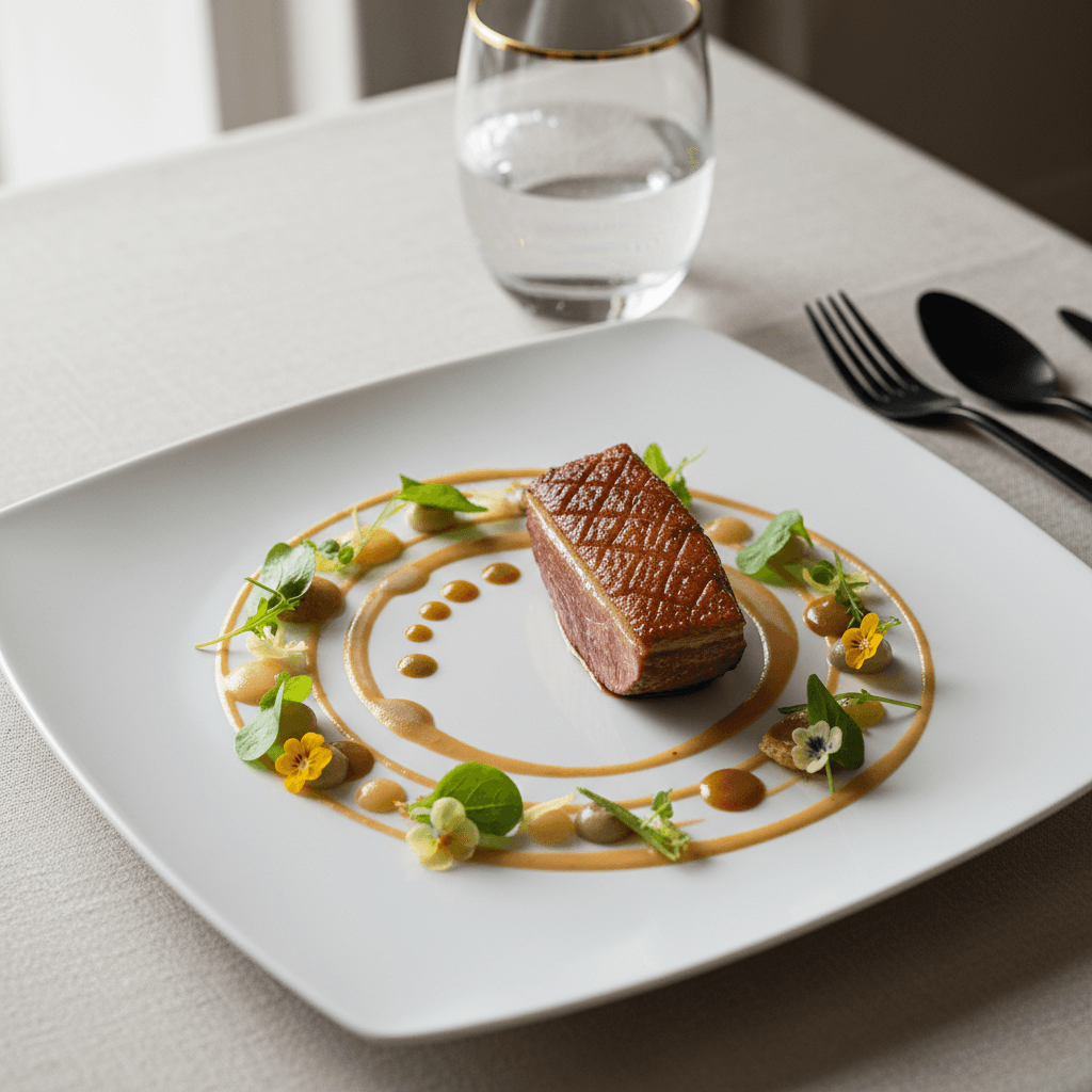 Elegant plated dish at an upscale catered event in Toronto